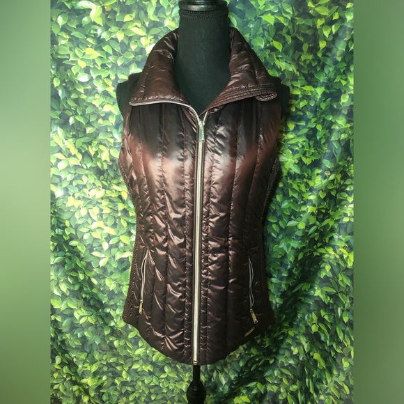 Calvin Klein Brown/dark purple Quilted Zip-Up Vest - Picture 1 of 16
